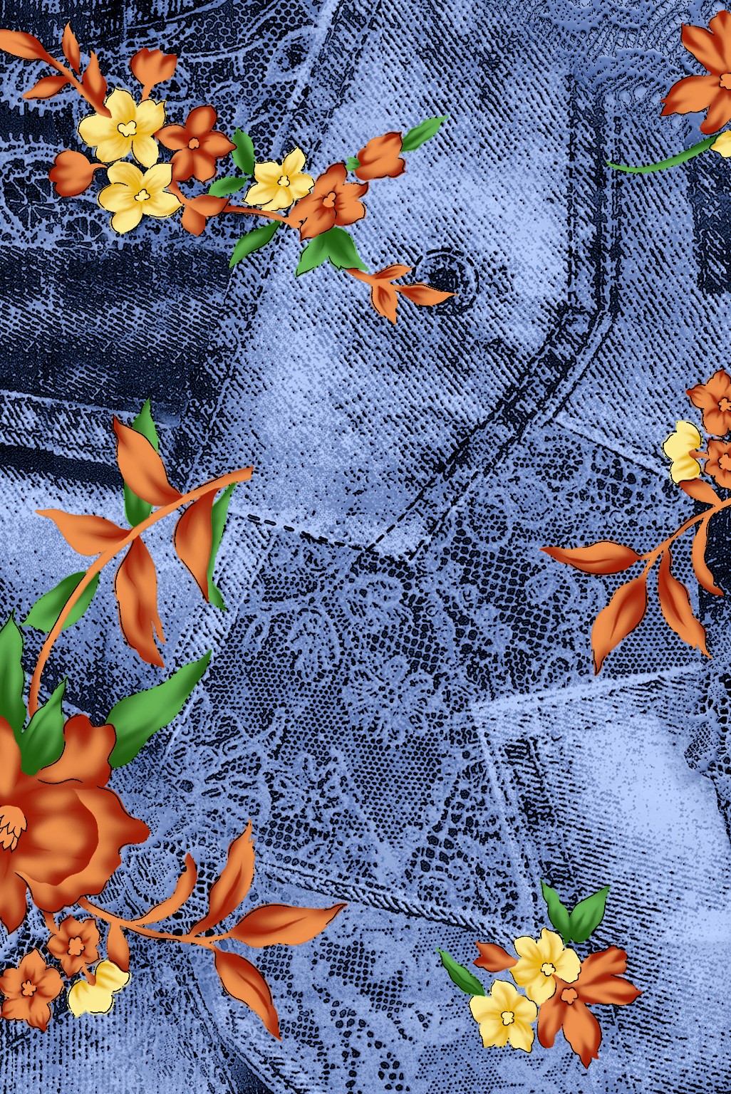 Textured botanical pattern