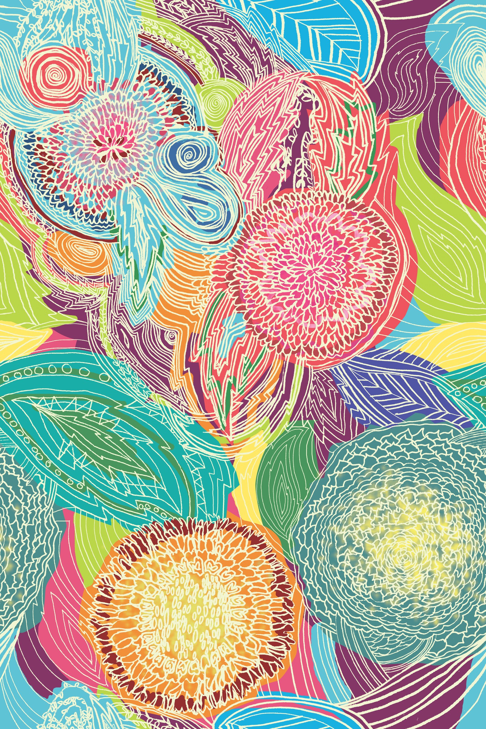 Modern lace floral surface pattern by Cha Miyoung